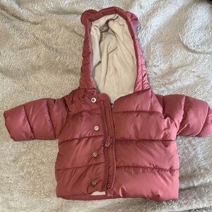 Pink Hooded Baby Puffer Jacket